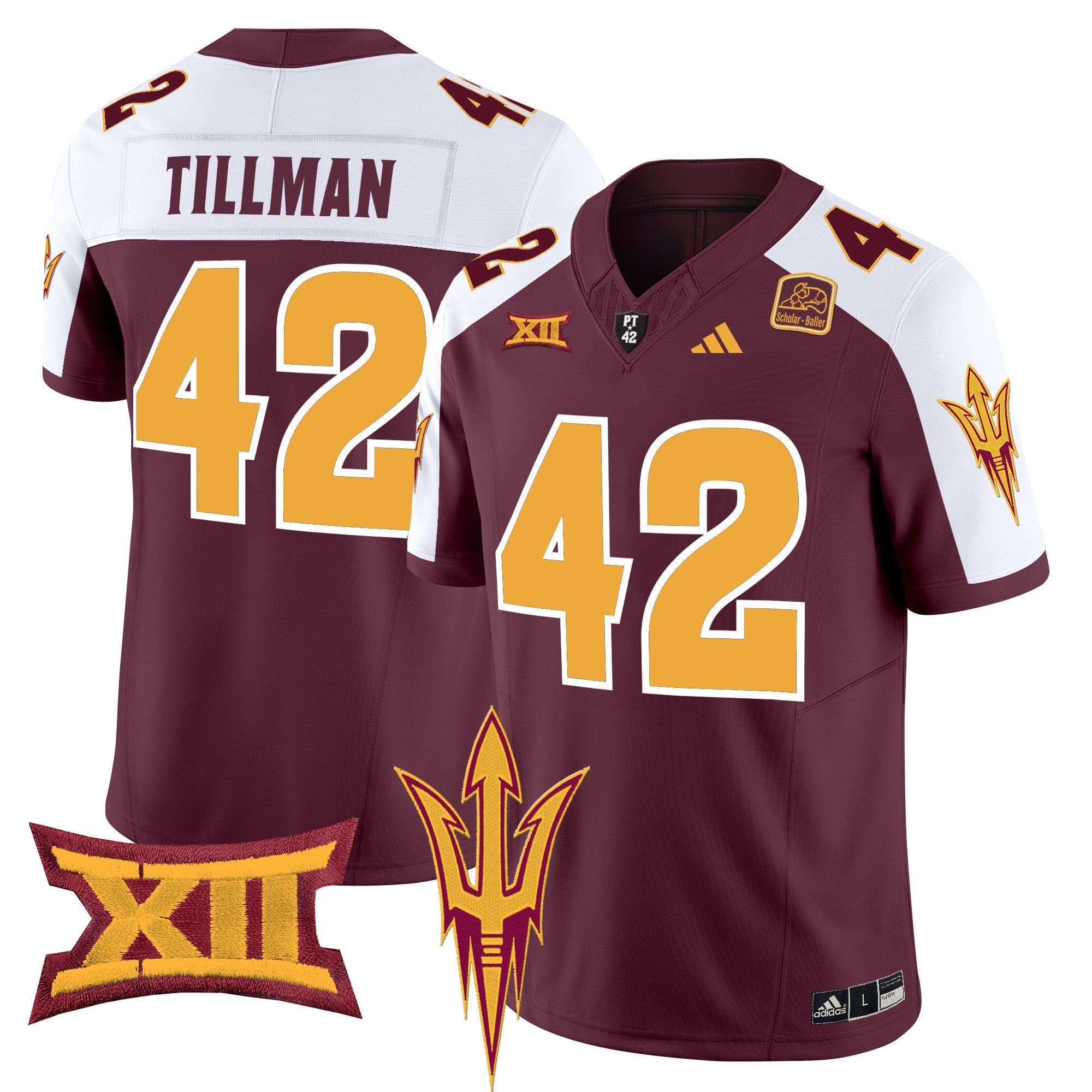 Men Arizona State Sun Devils #42 Tillman Red 2024 Vapor Limited NCAA Jersey->ncaa teams->NCAA Jersey
